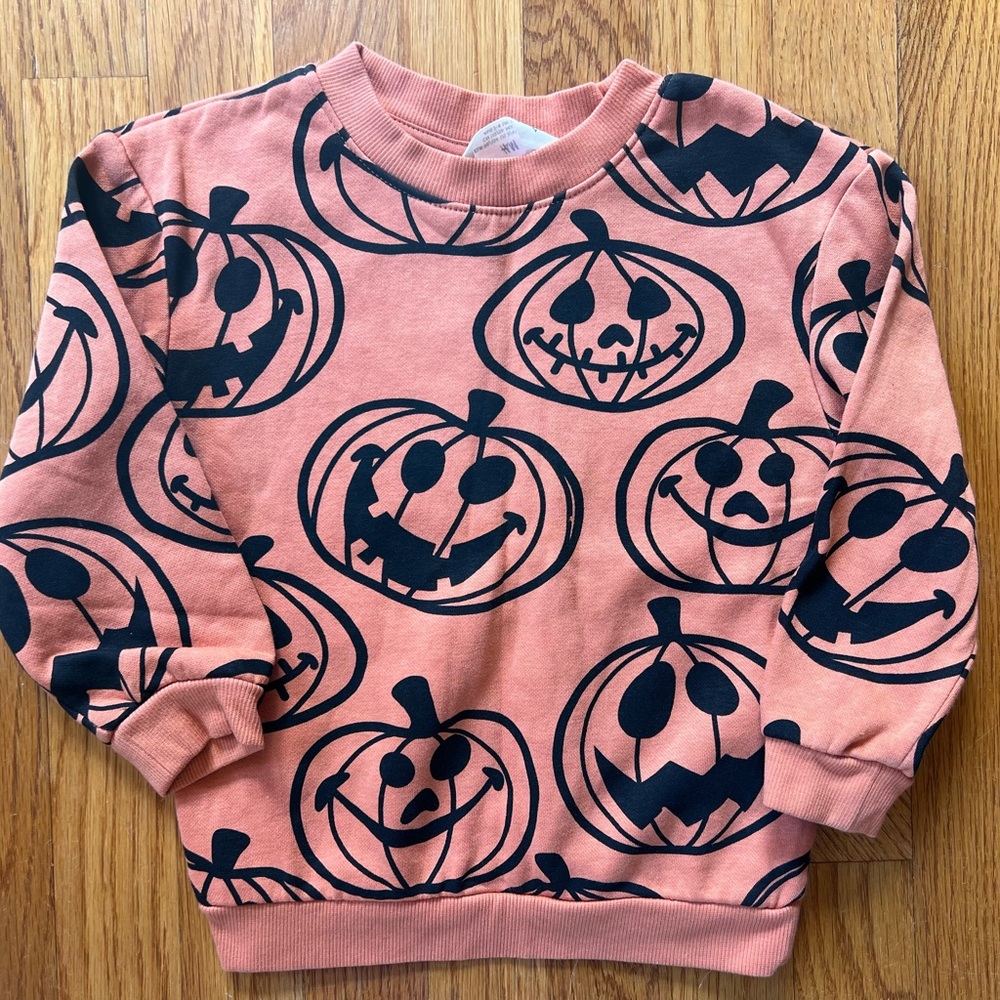 H&M pumpkin sweatshirt 2-4y